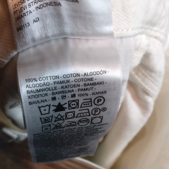 Levis 501S Button Fly HighRise White Jean 26 DON'T MIND IF I DO wash, 100%Cotton - Picture 12 of 12